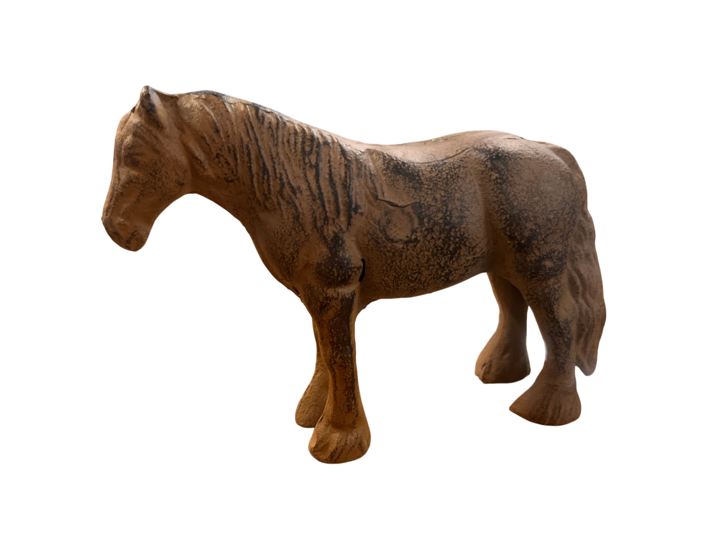 Vintage Cast Iron Draft Horse Figurine – Early 20th Century Farm Toy or Doorstop – Rustic Americana