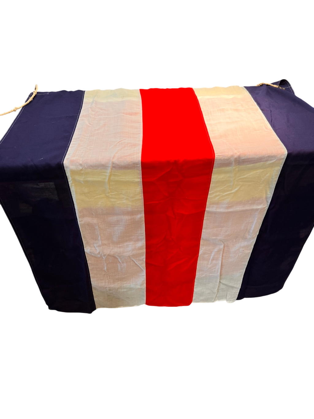 "H" (Hotel) – White with Red Stripe, Blue Borders Flag