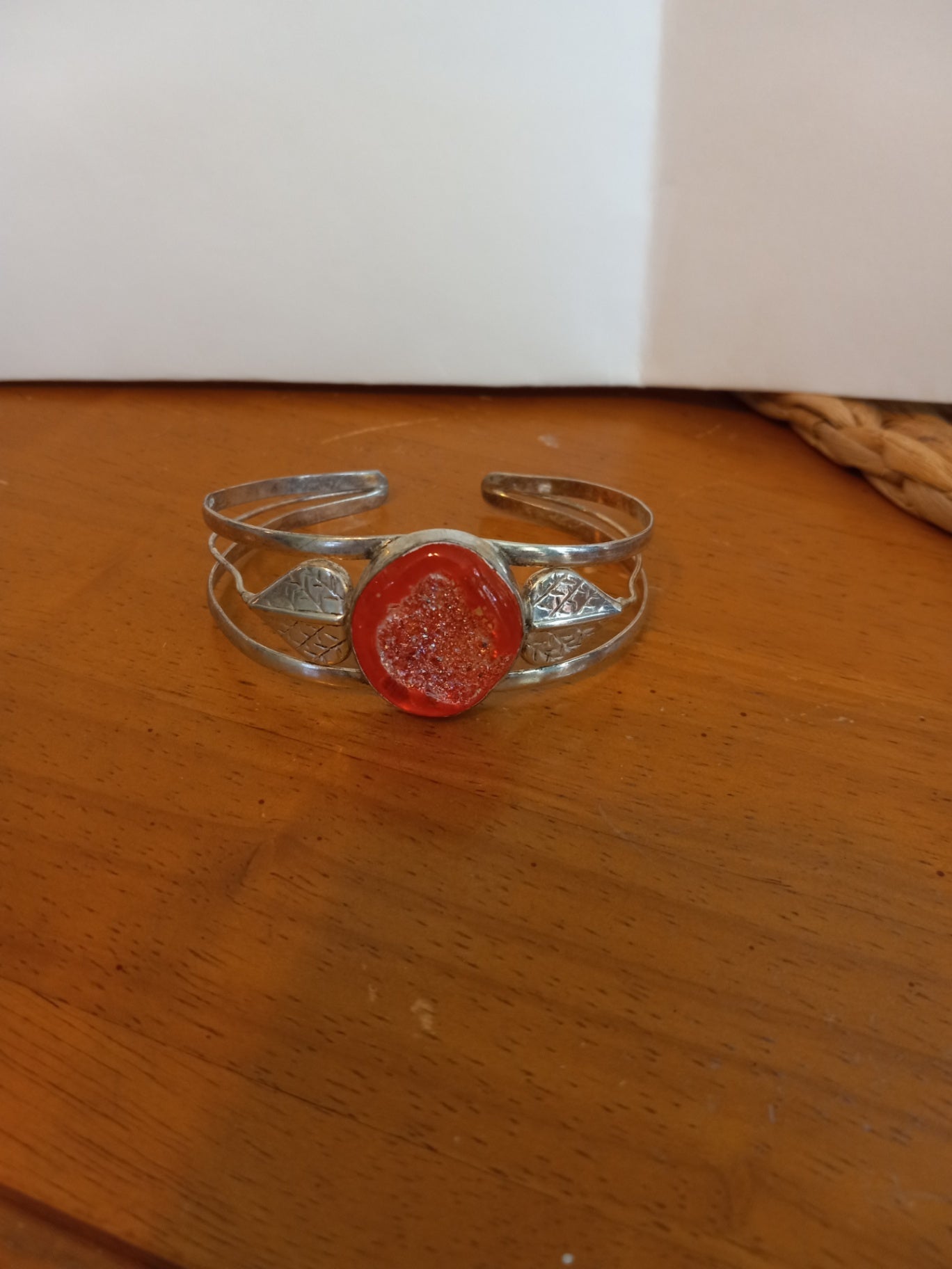 Orange druzy bracelet dsc