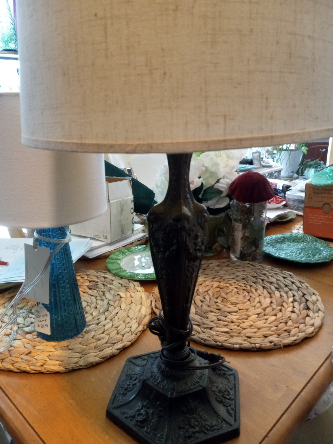 Vintage Table Lamp Black Metal dsc
