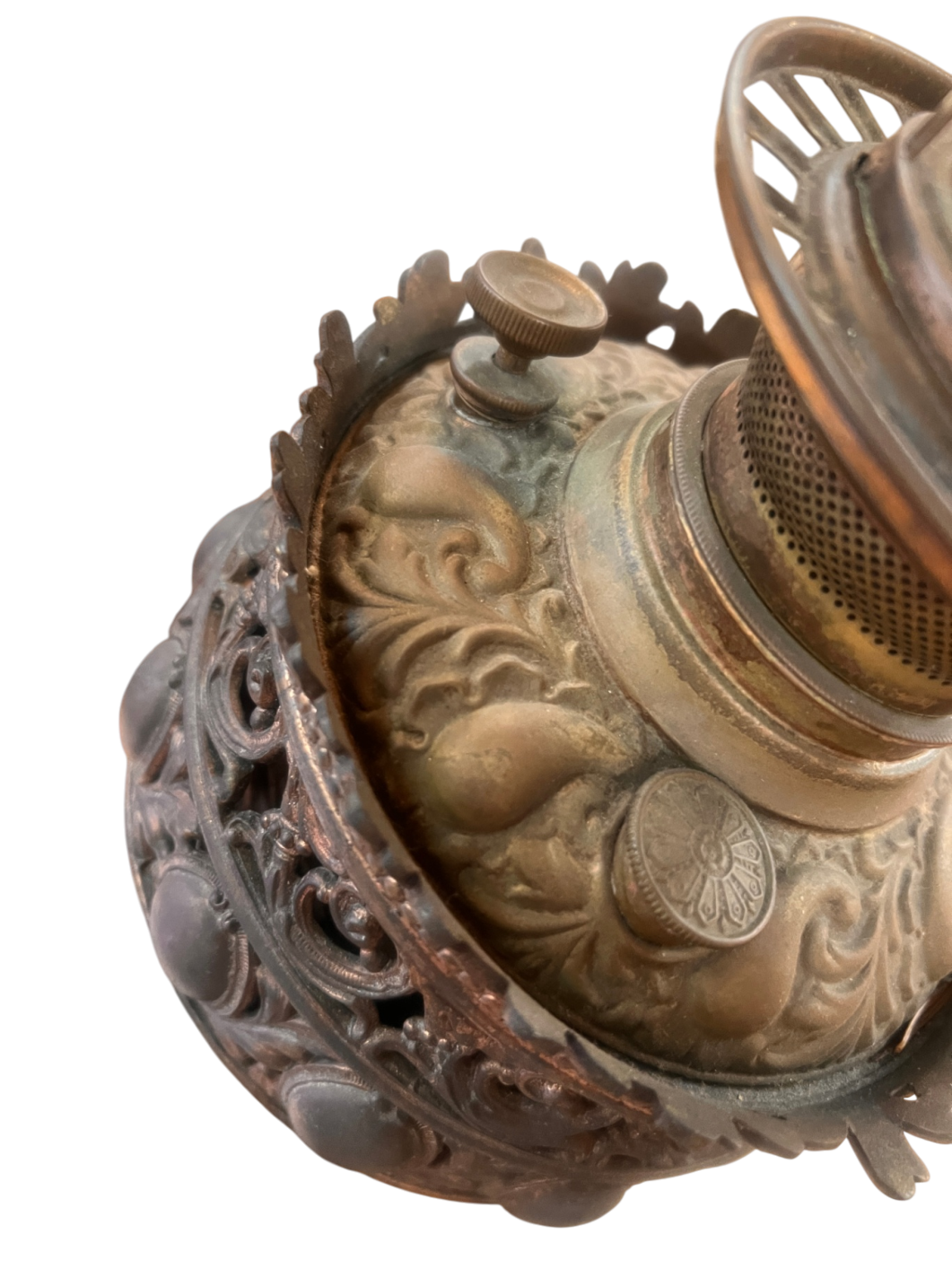 Antique Victorian “Gone with the Wind” Parlor Lamp – Hand-Painted Floral Globe – Converted to Electric