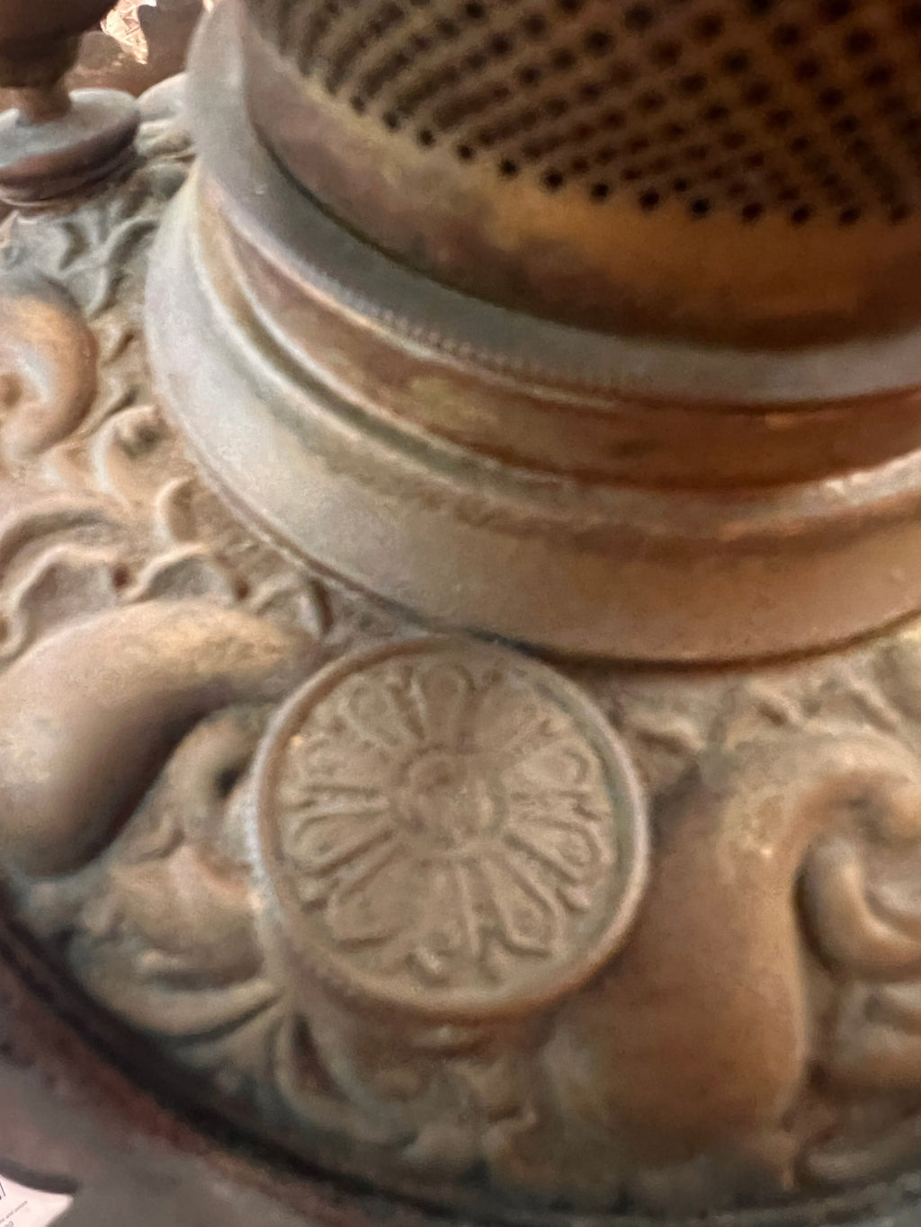 Antique Victorian “Gone with the Wind” Parlor Lamp – Hand-Painted Floral Globe – Converted to Electric