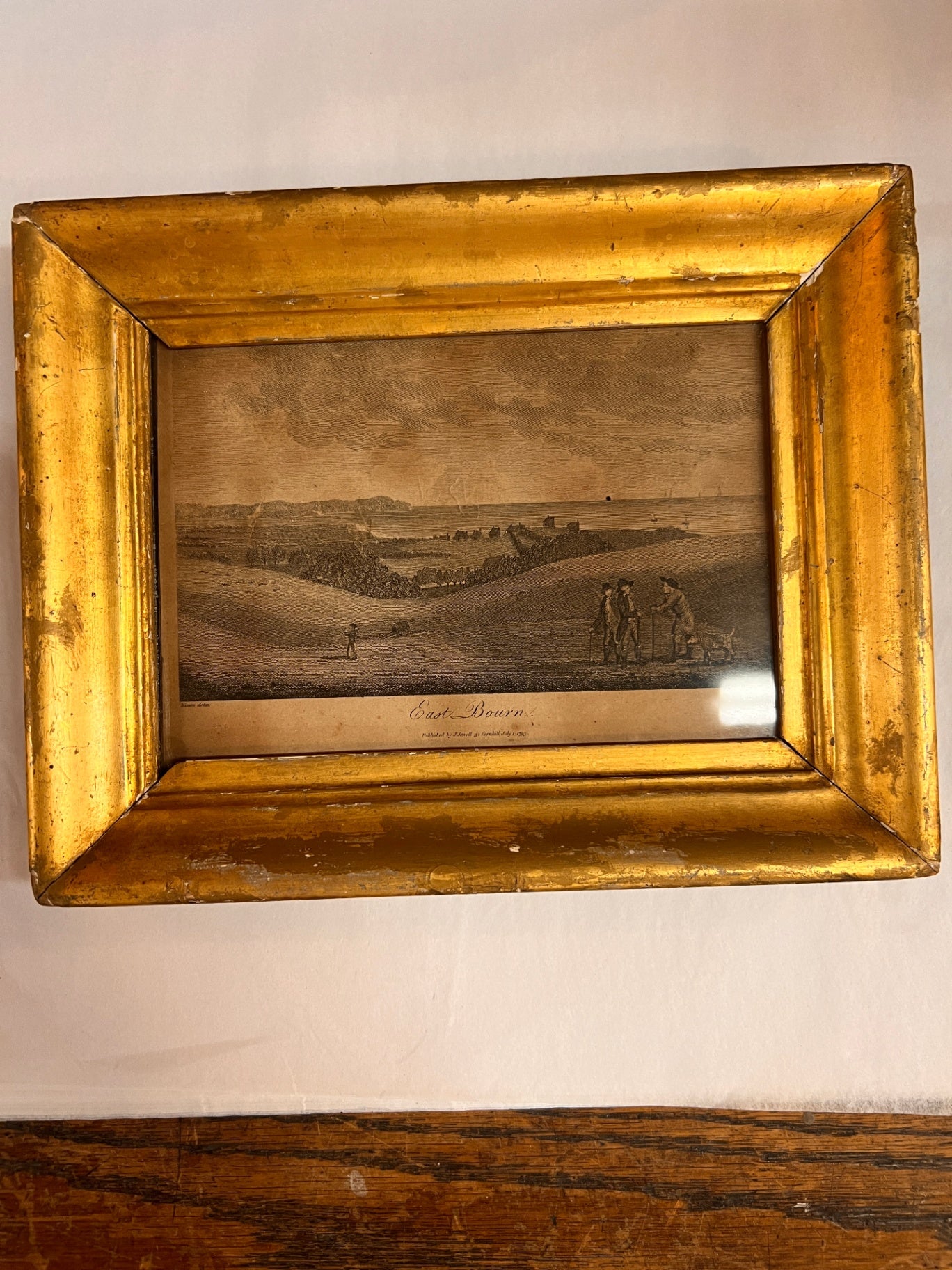 1793 Antique Engraving – “East Bourn” by Nixon – Framed