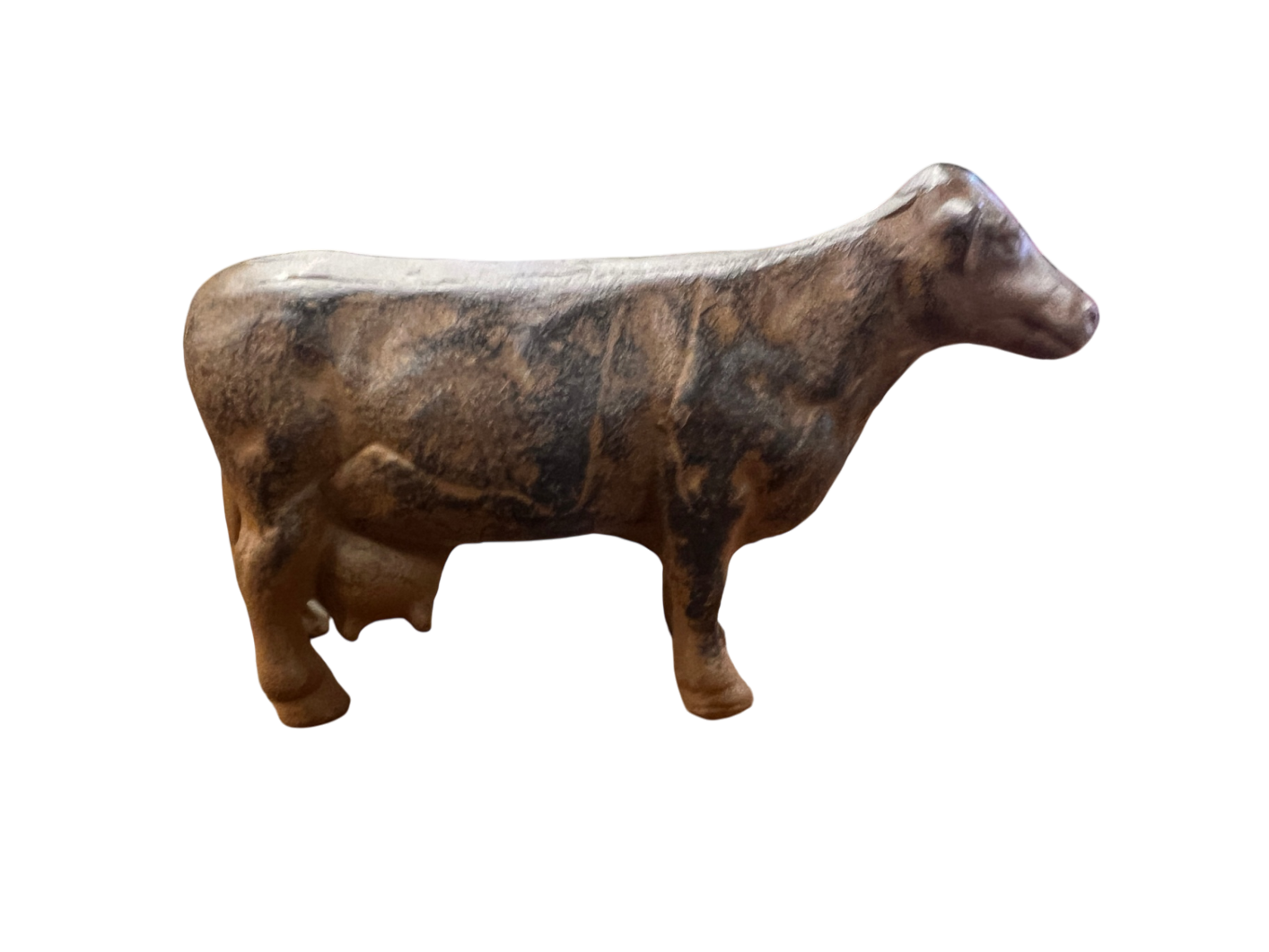 Vintage Cast Iron Cow Still Bank – Early 20th Century Farmhouse Decor – Rustic Dairy Toy