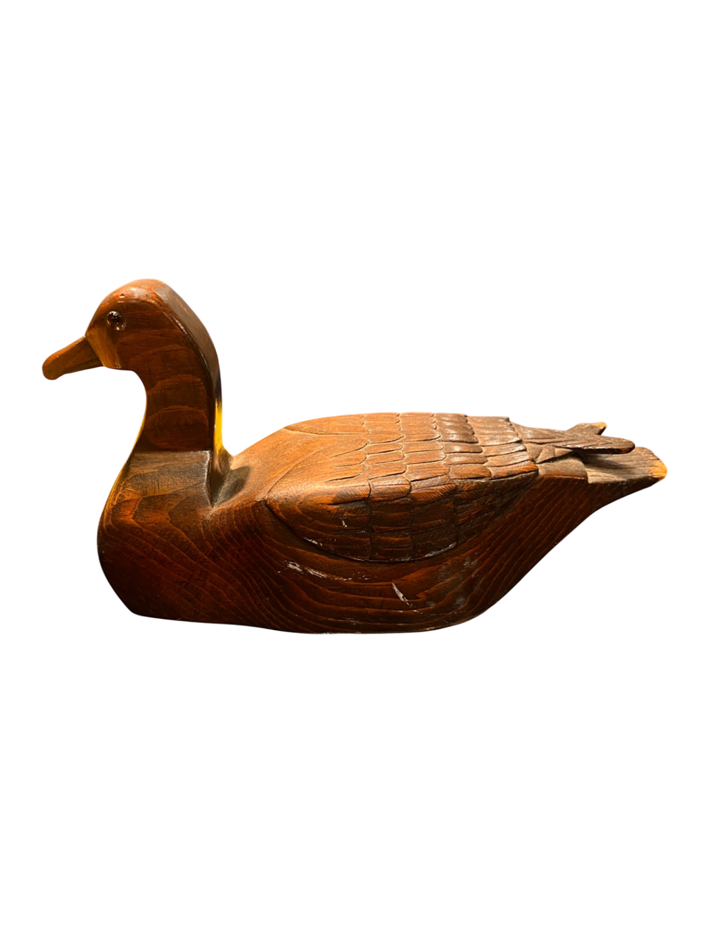 Vintage Hand-Carved Wooden Duck Decoy – Marked “JHG 4” – Folk Art Waterfowl