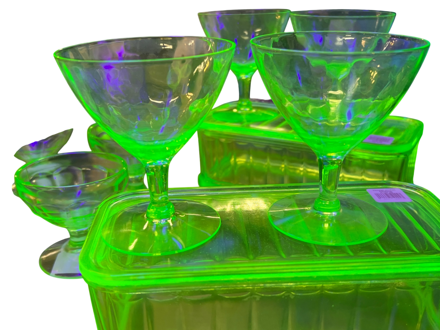 Uranium Glass Ice Cream Dish