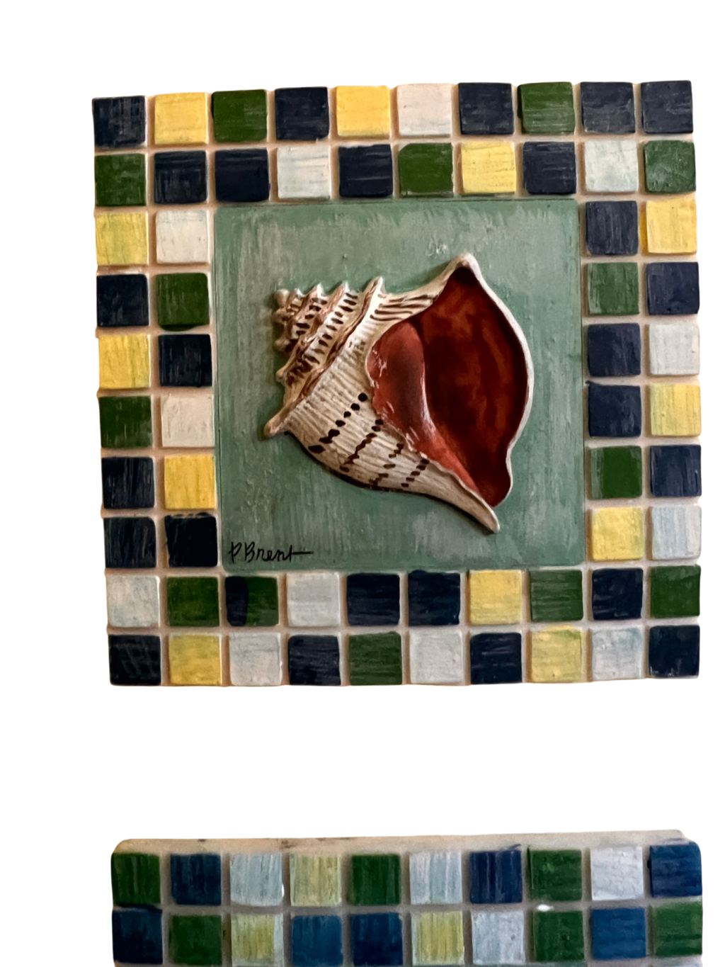 Set of 4 Ceramic Wall Plaques – Shell Series by Paul Brent
