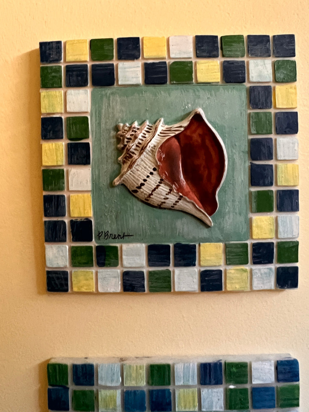 Set of 4 Ceramic Wall Plaques – Shell Series by Paul Brent