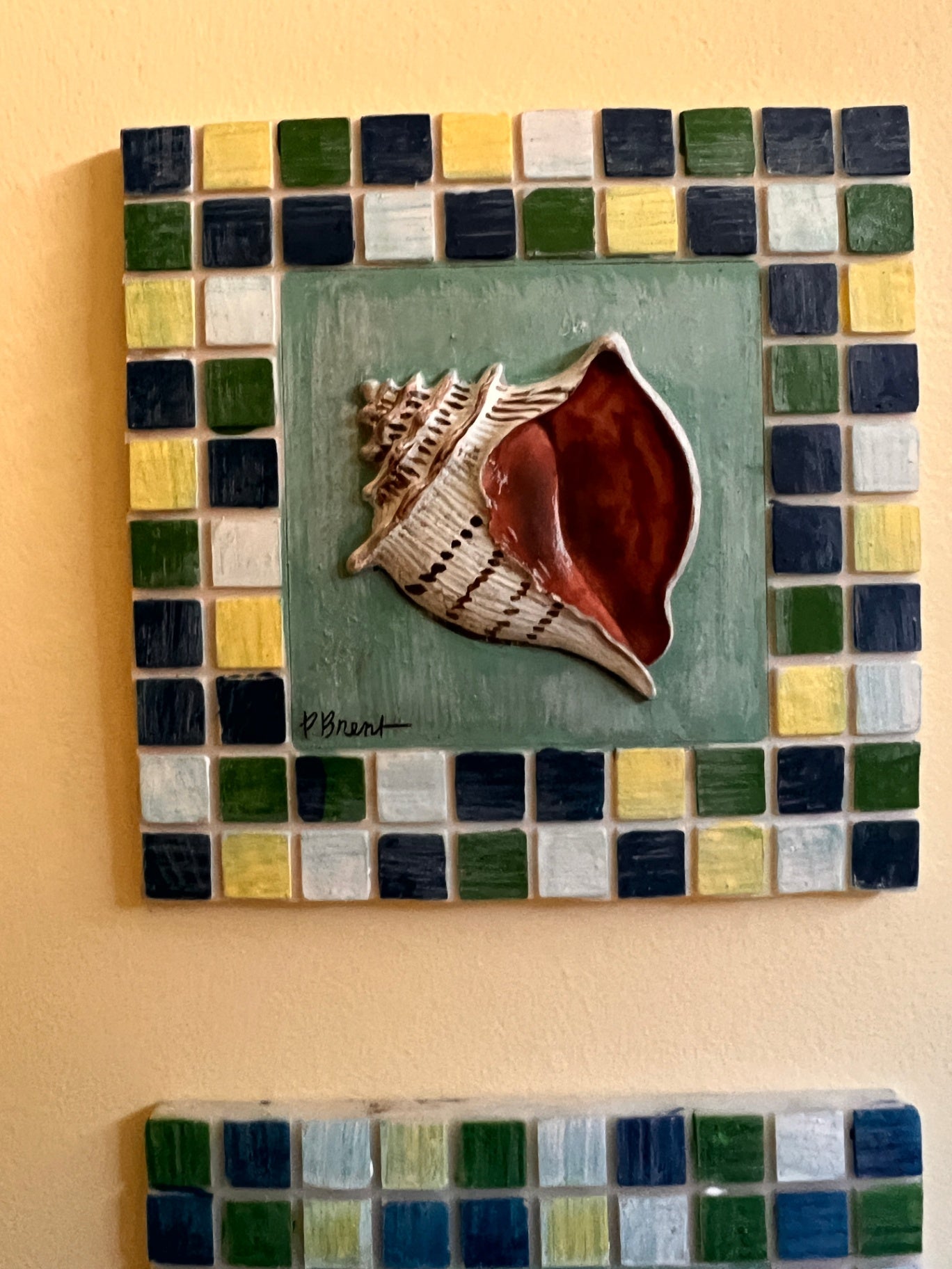 Set of 4 Ceramic Wall Plaques – Shell Series by Paul Brent