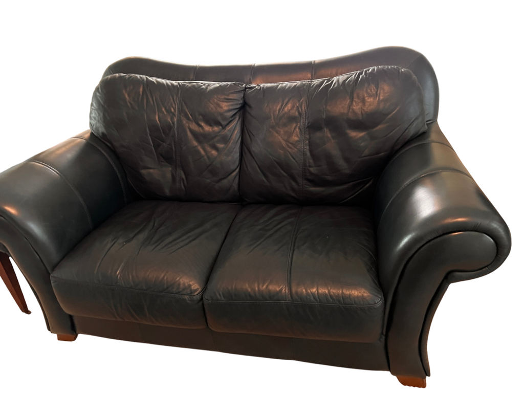 Sofa Loveseat Black Leather
