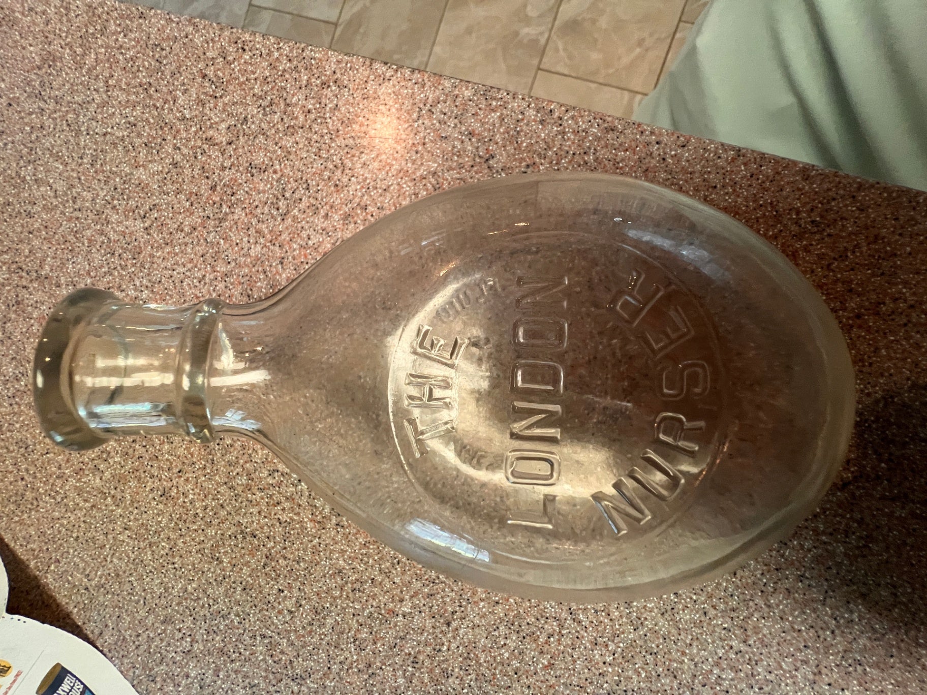 Antique “The London Nurser” Glass Baby Bottle (Victorian Era)