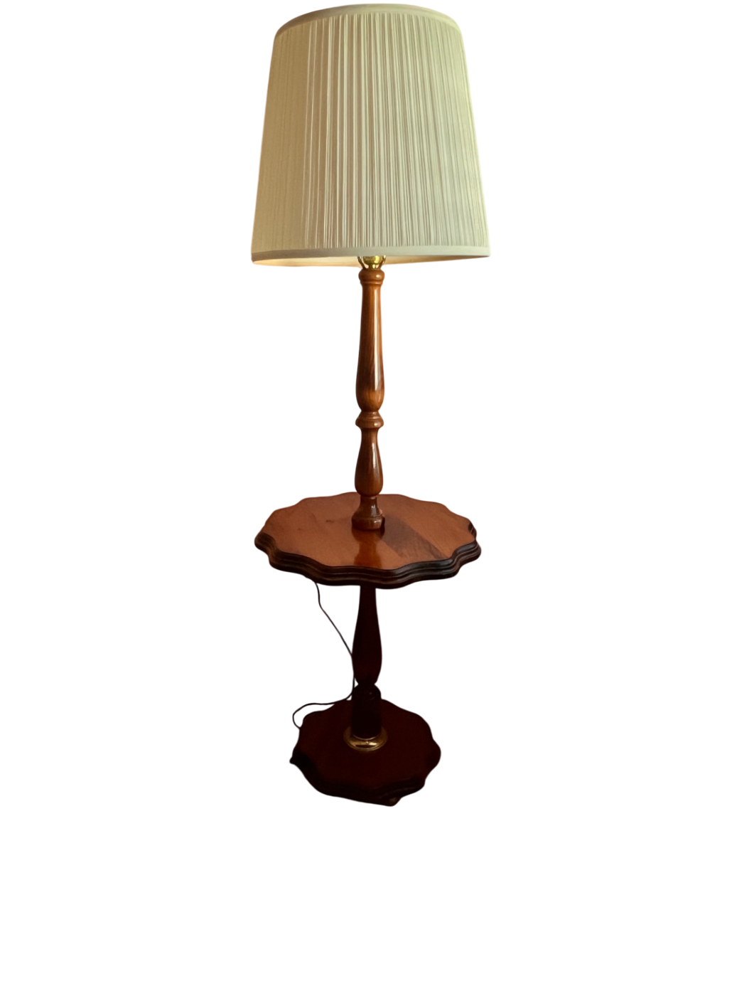 Wooden Floor Lamp w/Table