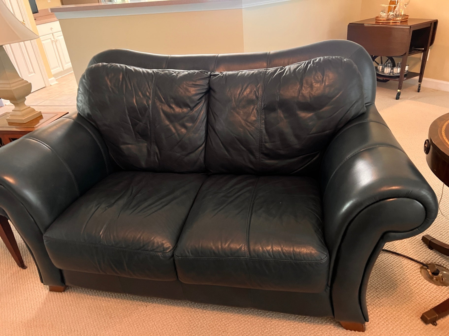 Sofa Loveseat Black Leather