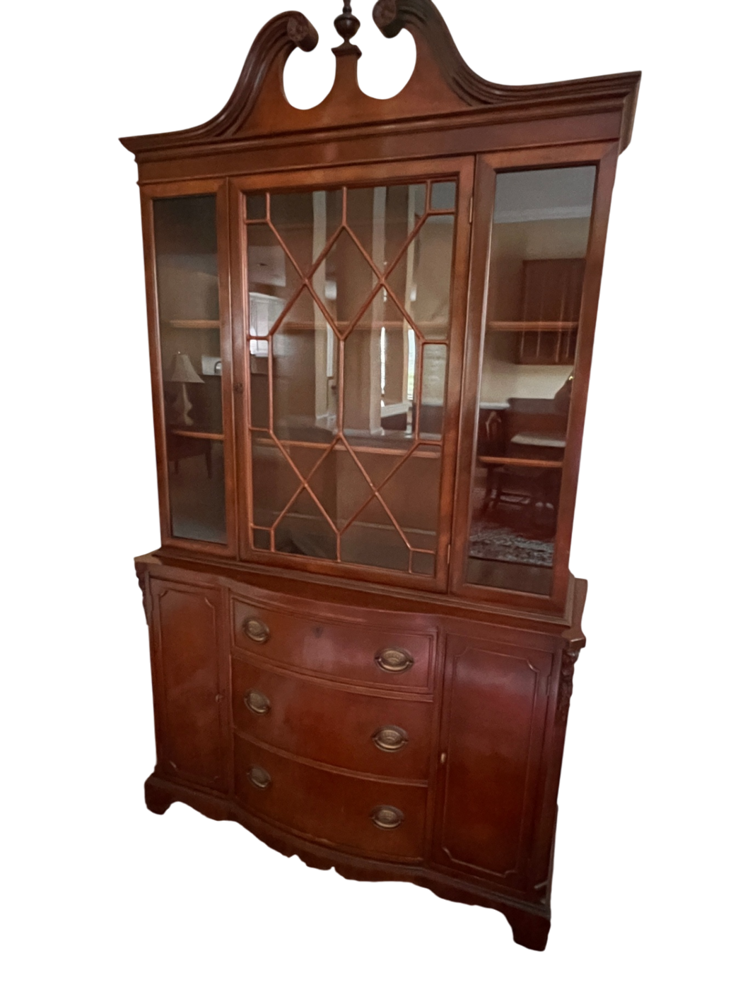 Vintage Mahogany China Cabinet (Colonial Revival Style)