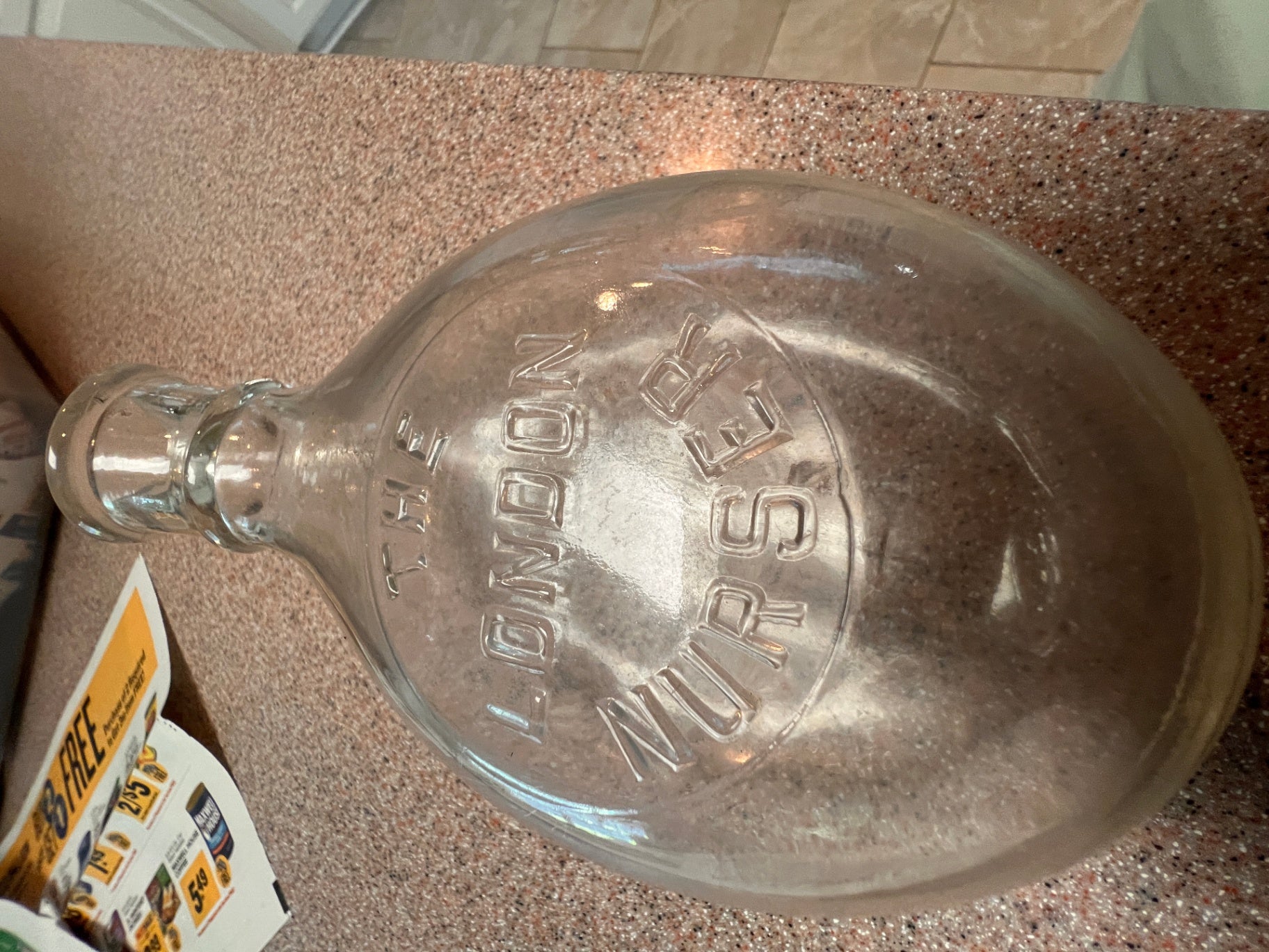 Antique “The London Nurser” Glass Baby Bottle (Victorian Era)