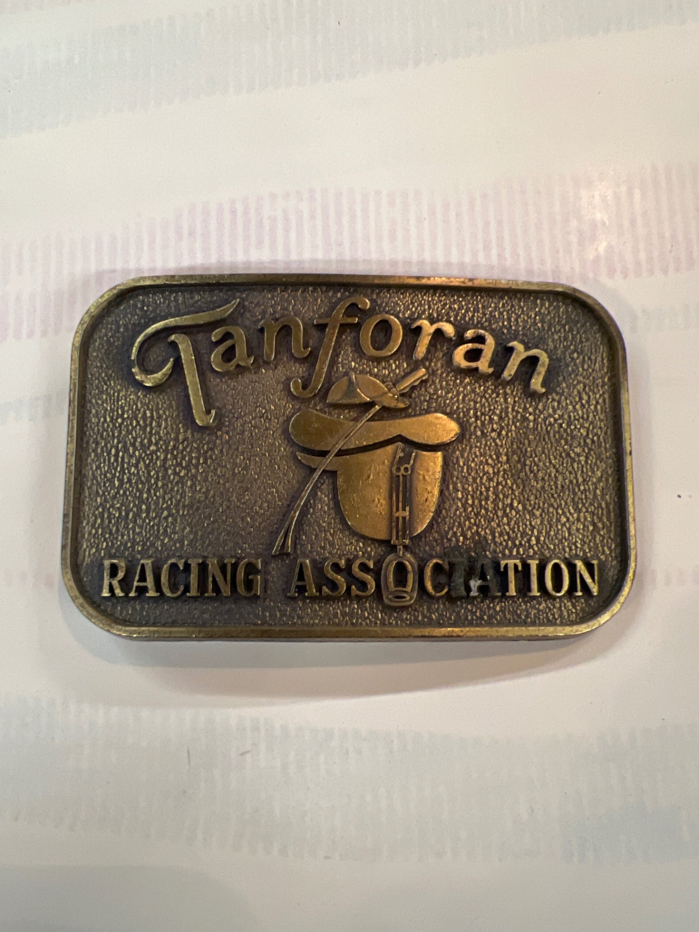 Vintage Tanforan Racing Association Belt Buckle – California Trophy Co. – Horse Racing Memorabilia