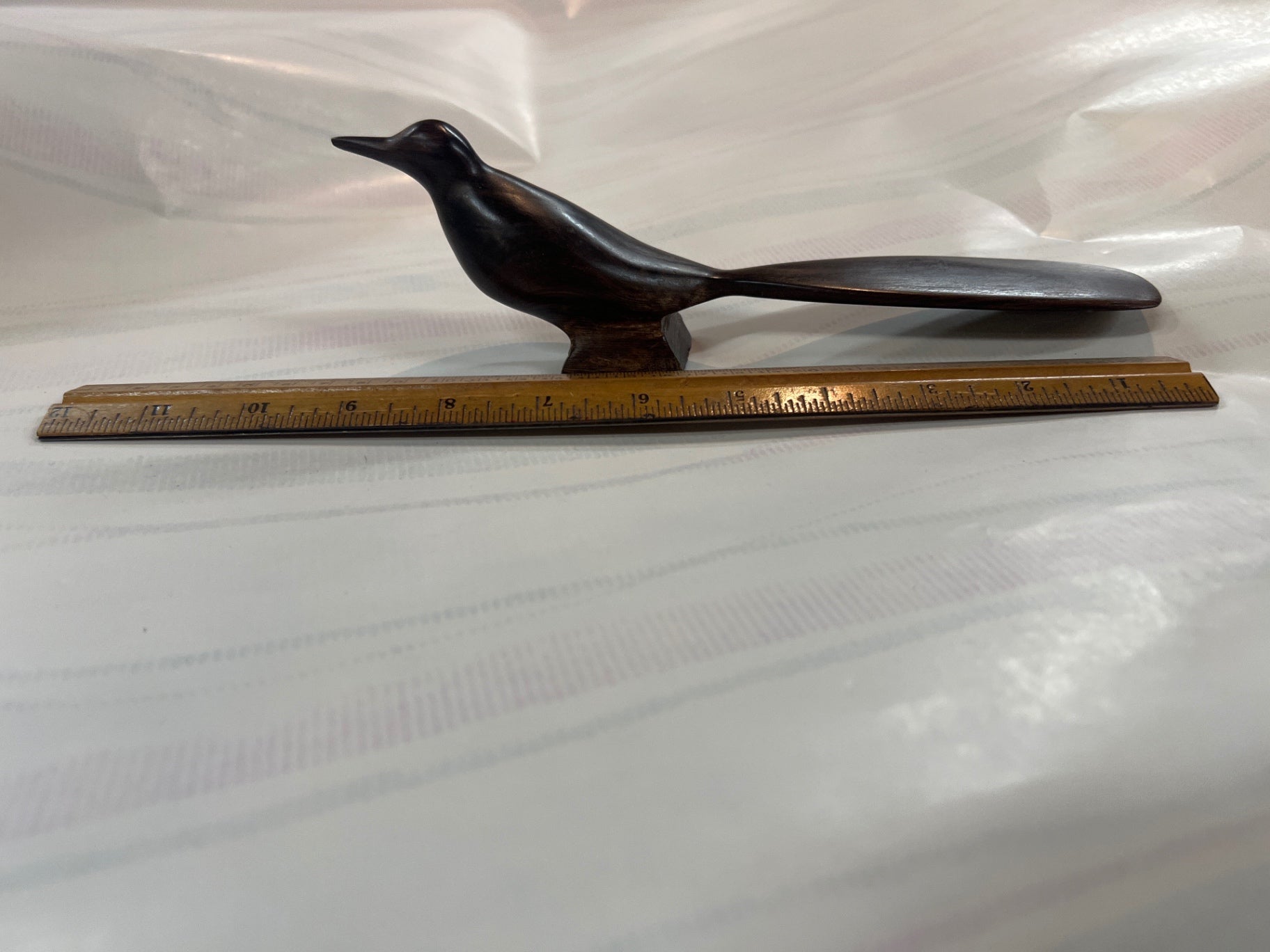 Mid-Century Modern Wooden Bird Sculpture – 10” Hand-Carved MCM Danish Style Decor