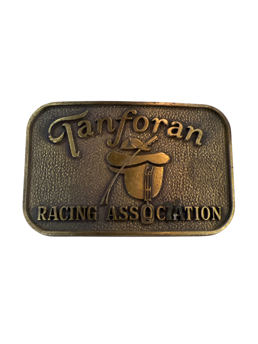 Vintage Tanforan Racing Association Belt Buckle – California Trophy Co. – Horse Racing Memorabilia