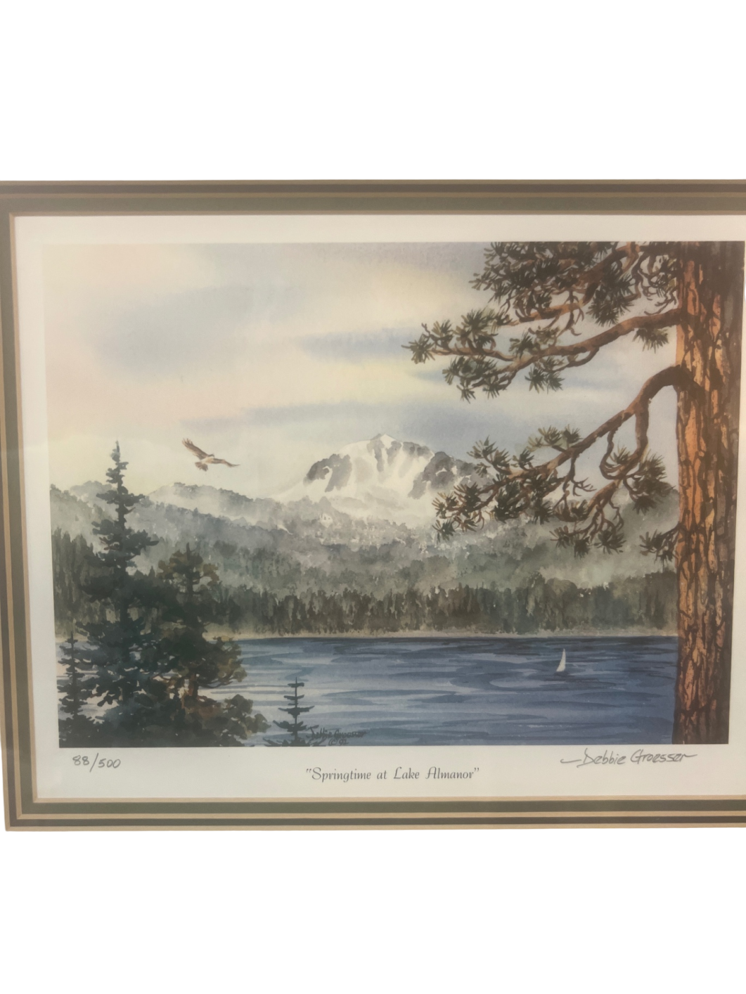Debbie Groesser “Springtime at Lake Almanor” Limited Edition Print 88/500 – Framed Nature Artwork