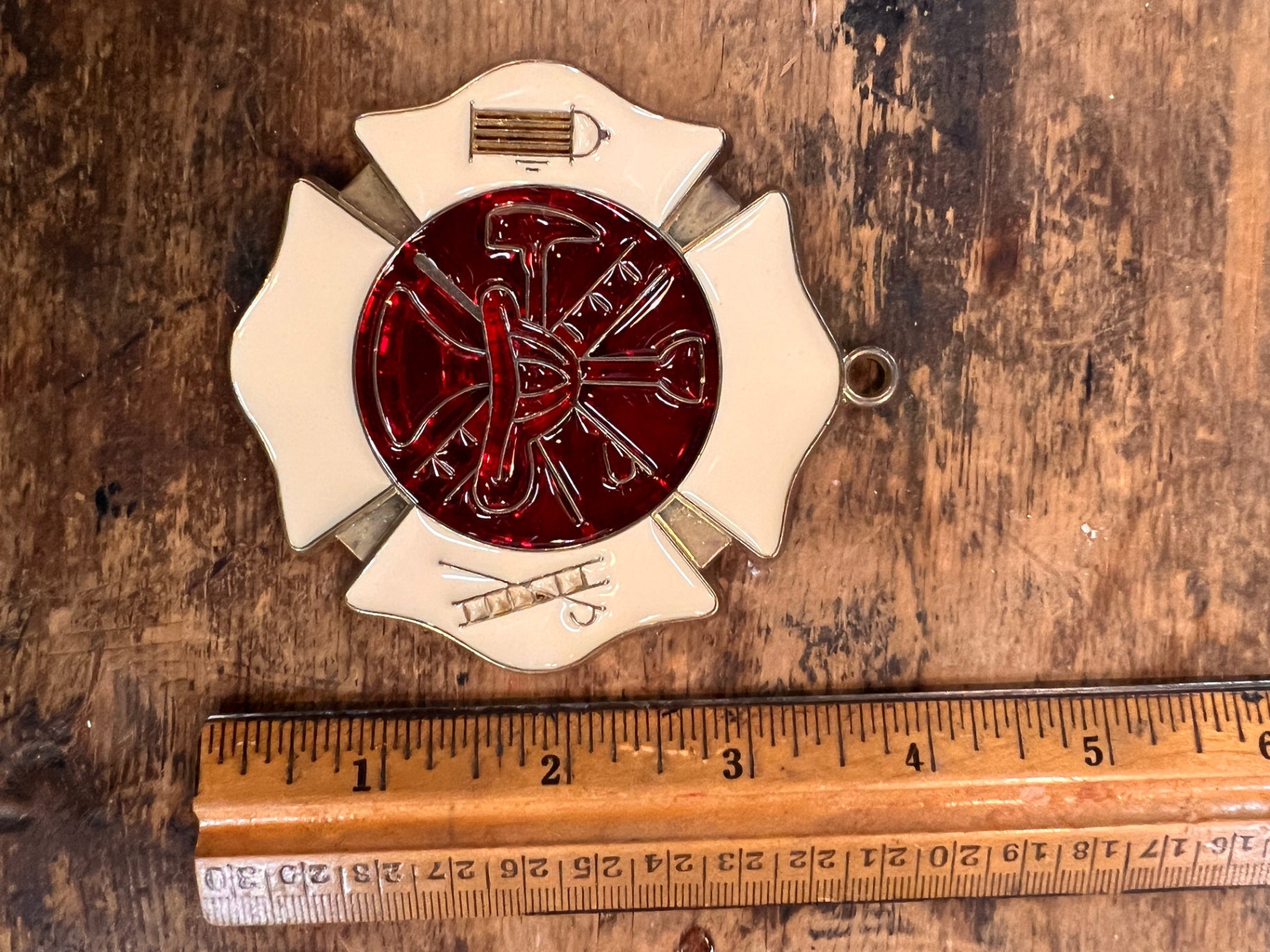 Fire and Recsue Stained Glass Sun Catcher