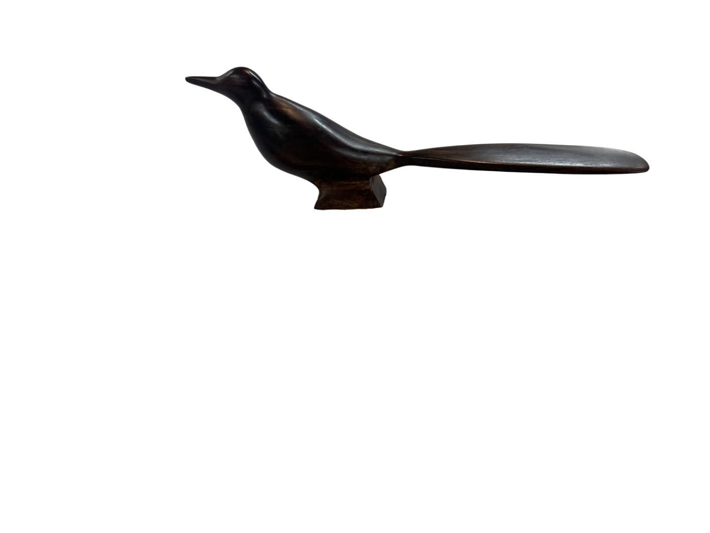 Mid-Century Modern Wooden Bird Sculpture – 10” Hand-Carved MCM Danish Style Decor