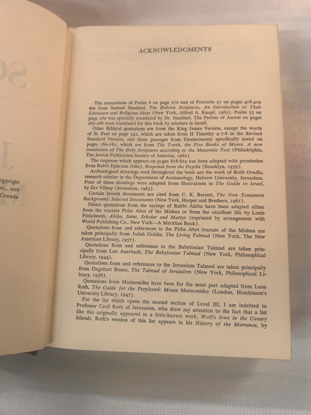 1965 First Edition The Source by James A. Michener – Random House – Historical Fiction Classic er pages)