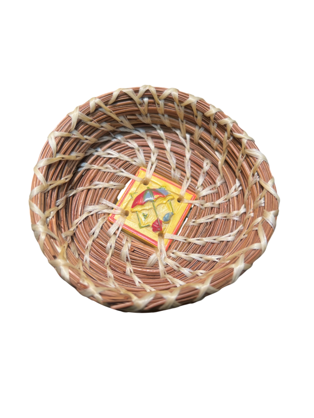 Woven Trinket Basket with beach tile