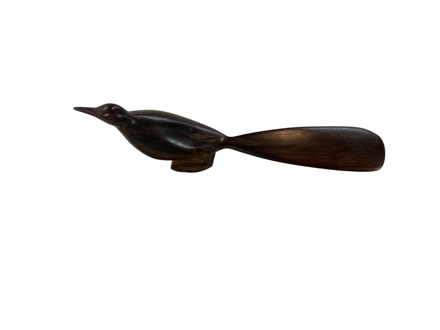 Mid-Century Modern Wooden Bird Sculpture – 10” Hand-Carved MCM Danish Style Decor