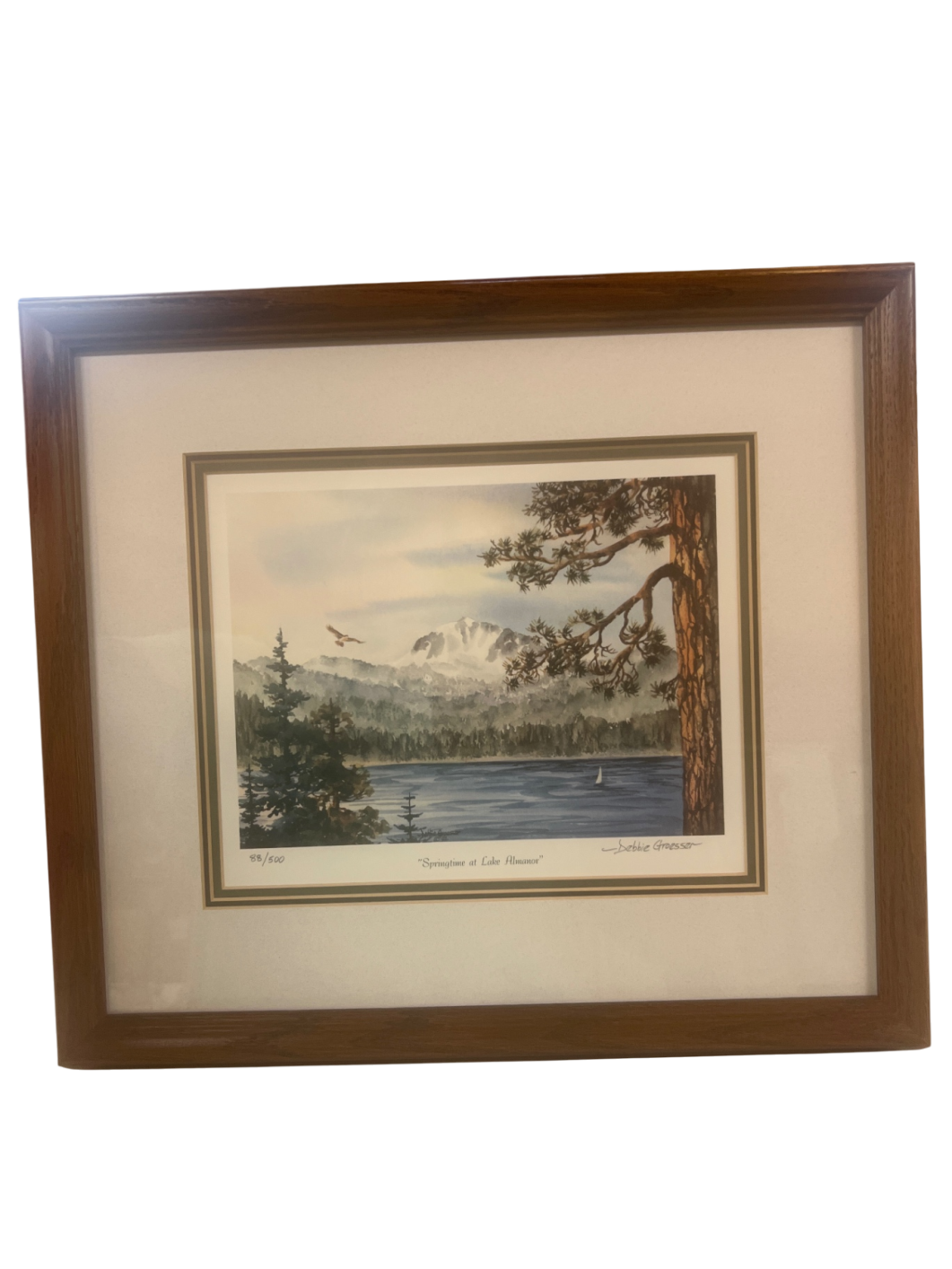 Debbie Groesser “Springtime at Lake Almanor” Limited Edition Print 88/500 – Framed Nature Artwork