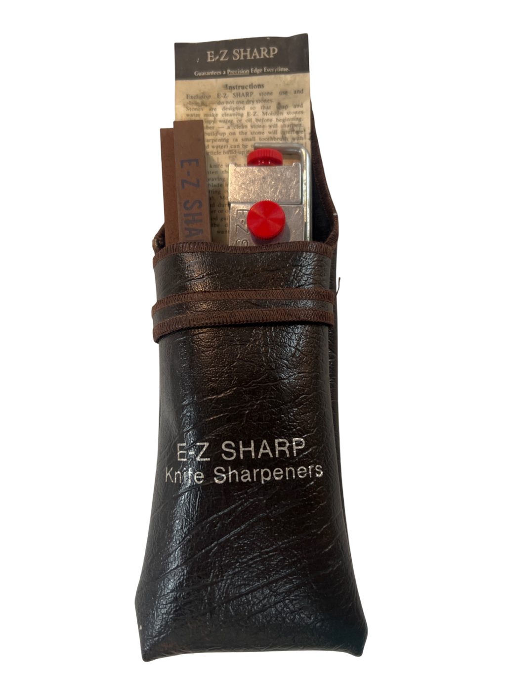 Vintage E-Z Sharp Knife Sharpener Kit – Complete with Tool, Stone, Instructions & Case – USA