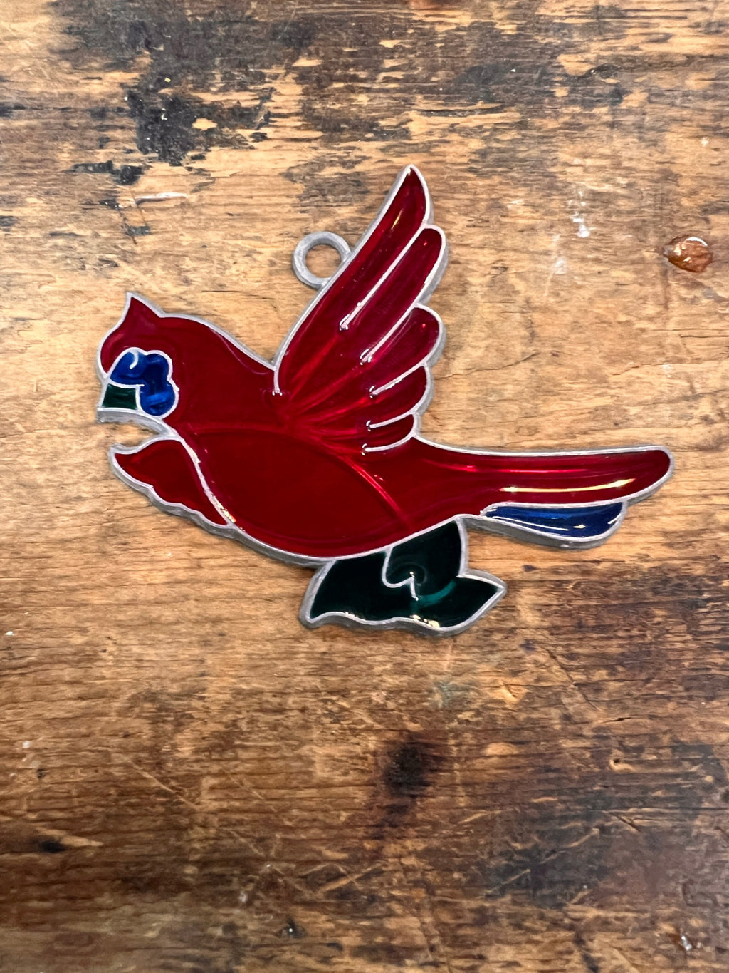 Small Cardinal Stained Glass Suncatcher