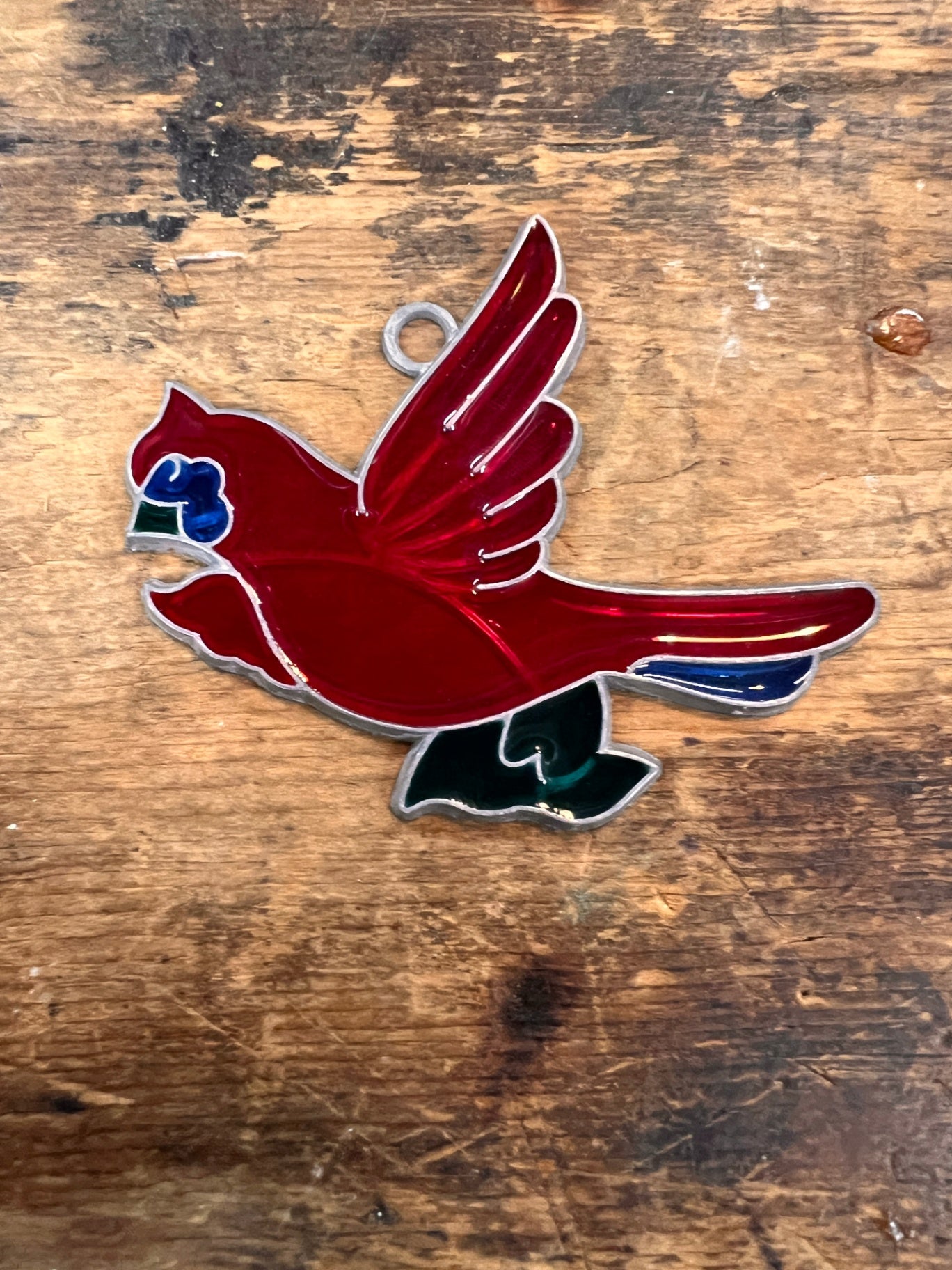 Small Cardinal Stained Glass Suncatcher
