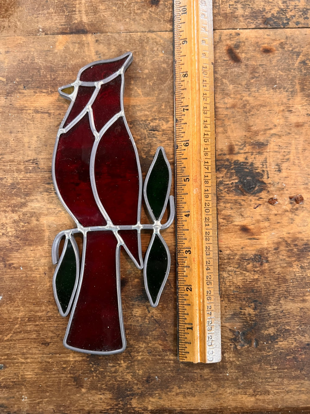 Cardinal Stained Glass Suncatcher