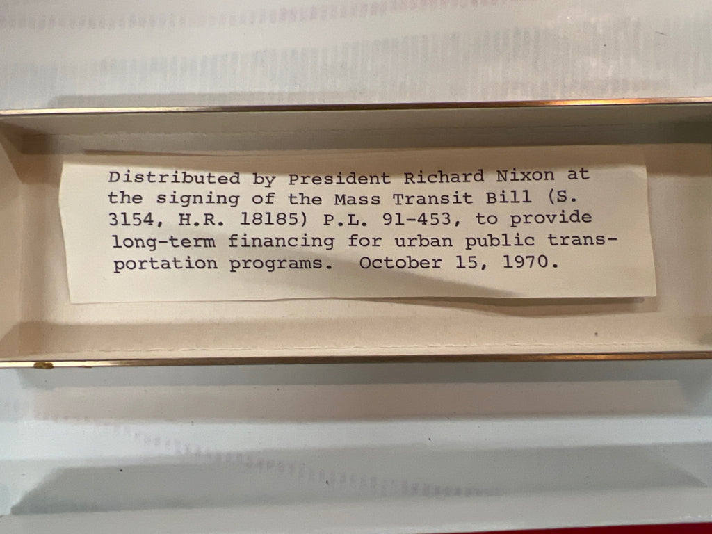 1970 President Richard Nixon Signing Pen – Mass Transit Bill – Boxed with Insert – White House Memorabilia