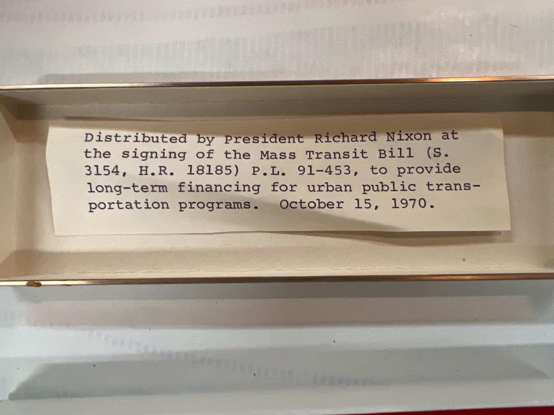 1970 President Richard Nixon Signing Pen – Mass Transit Bill – Boxed with Insert – White House Memorabilia