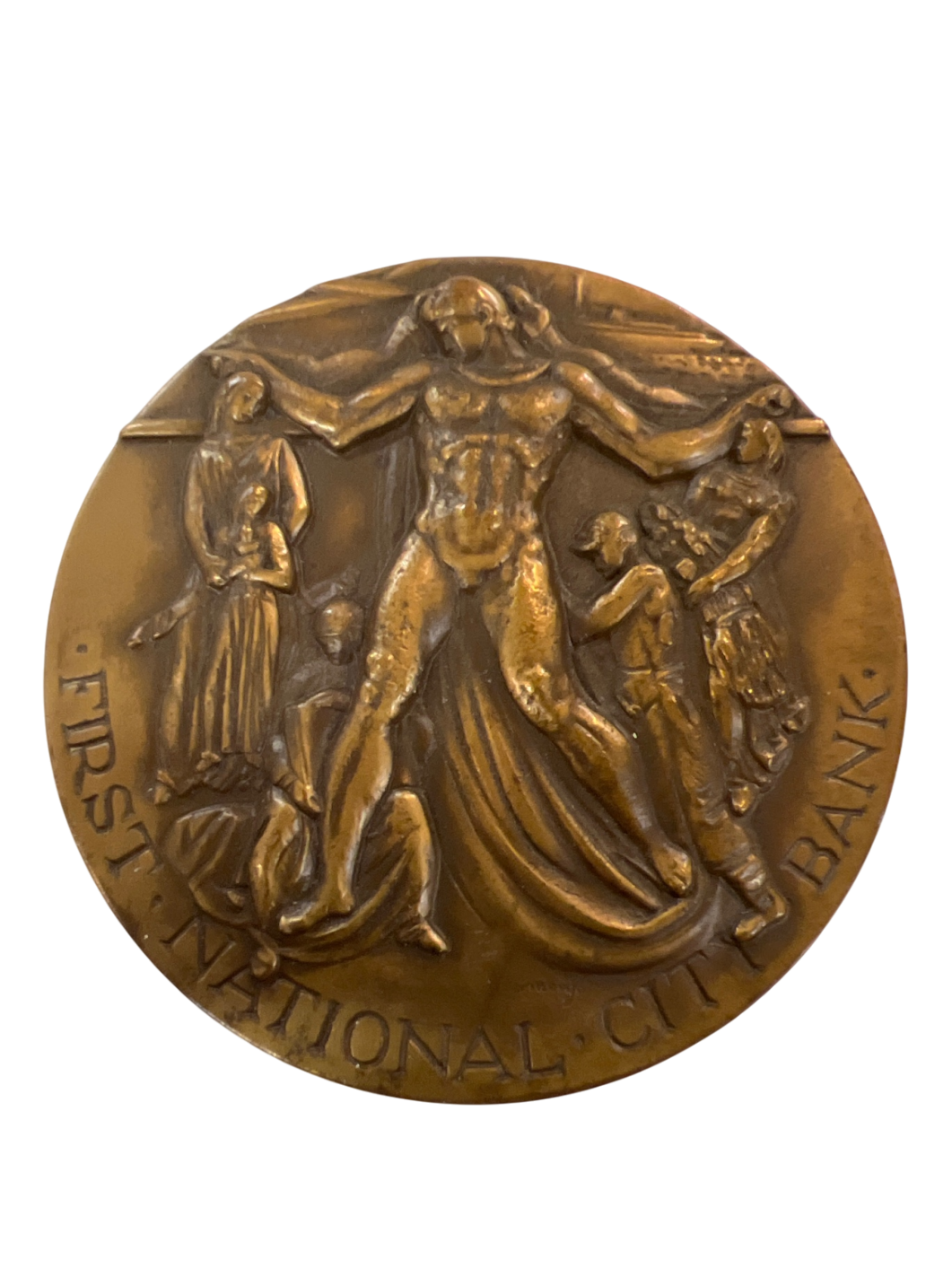 1962 First National City Bank Bronze Commemorative Medal – 150 Years of Service – NYC Banking History