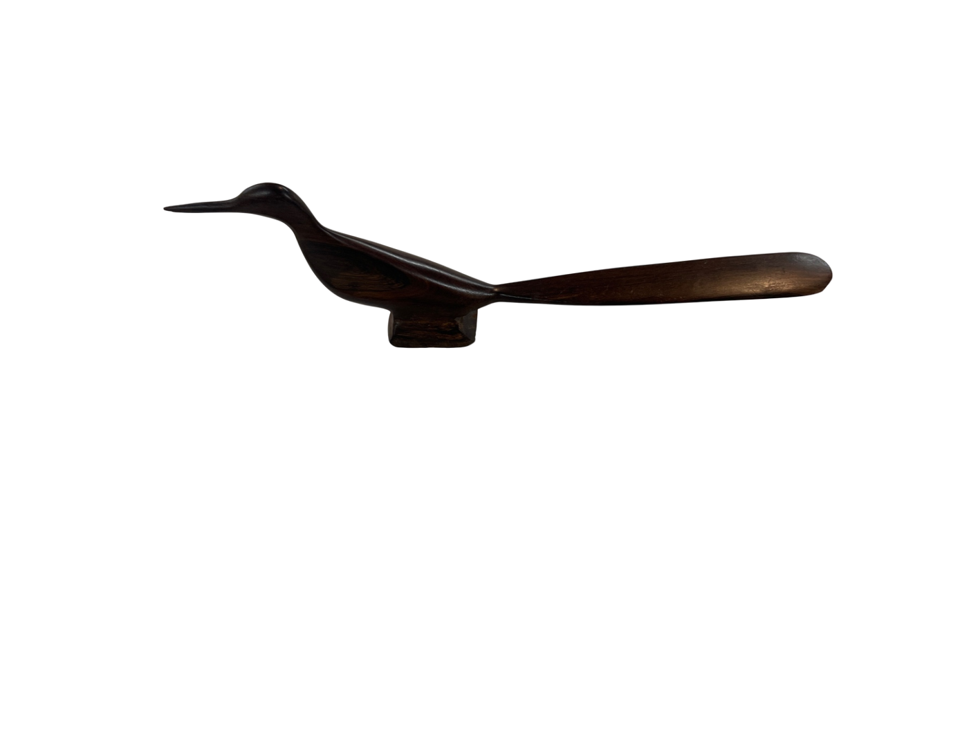 Mid-Century Modern Wooden Bird Sculpture – 12” Hand-Carved MCM Decor Figurine – Danish Style