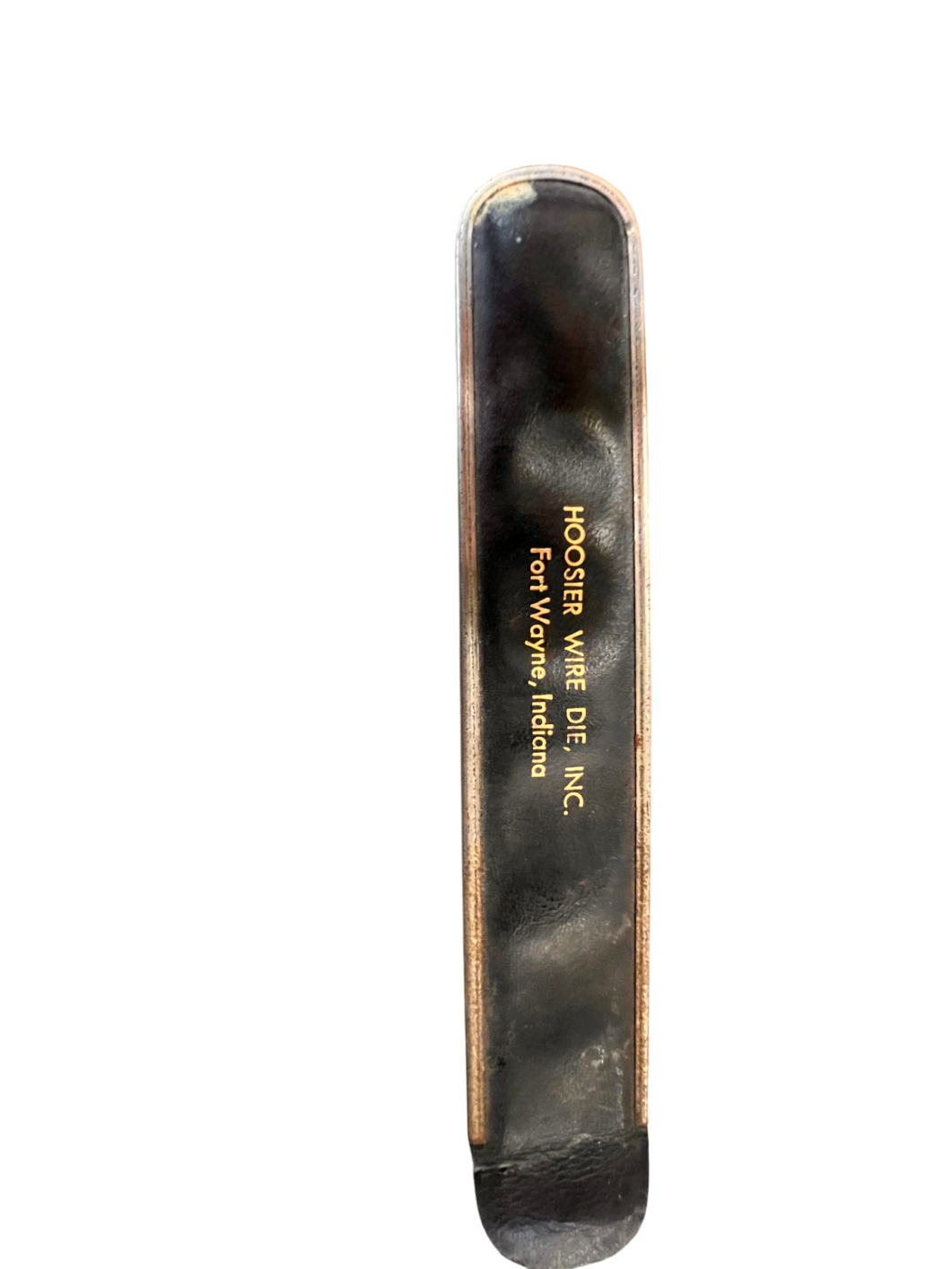 Vintage Hoosier Wire Die Inc. Stainless Steel Wire Gauge Ruler with Leather Sleeve
