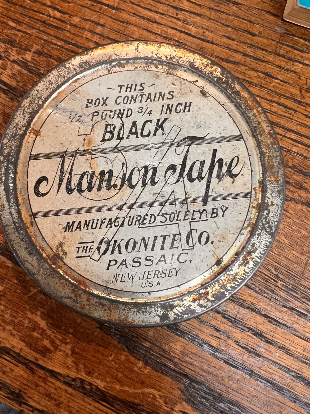 Vintage Okonite Co. Manson Tape Tin (¾ inch, ½ pound)