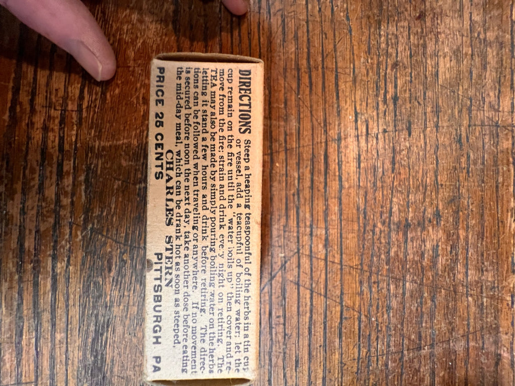 Antique Fatherland Tea Box – Full with Original Contents – Charles Stern, Pittsburgh, PA