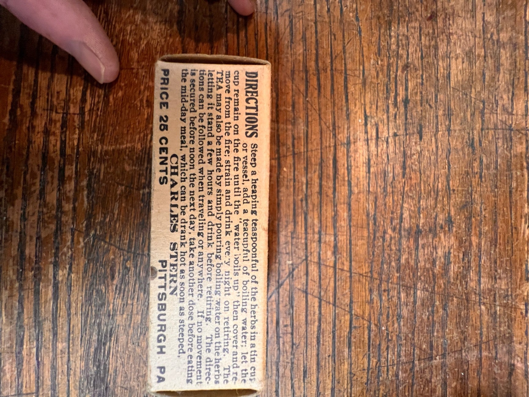 Antique Fatherland Tea Box – Full with Original Contents – Charles Stern, Pittsburgh, PA