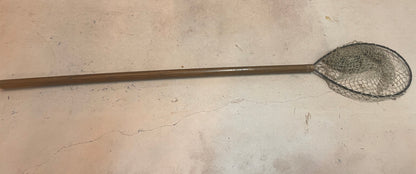 Fishing Net Hand Tool Brown and Metal Wood, Metal, Mesh Netting