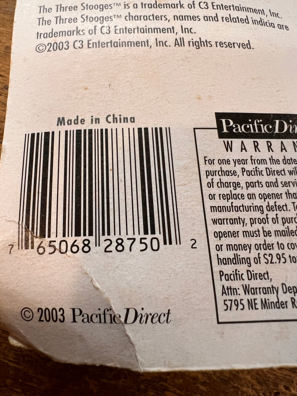 The Three Stooges Talking Beer Bottle Opener - 2003 Pacific Direct - NEW Sealed! As Seen On TV