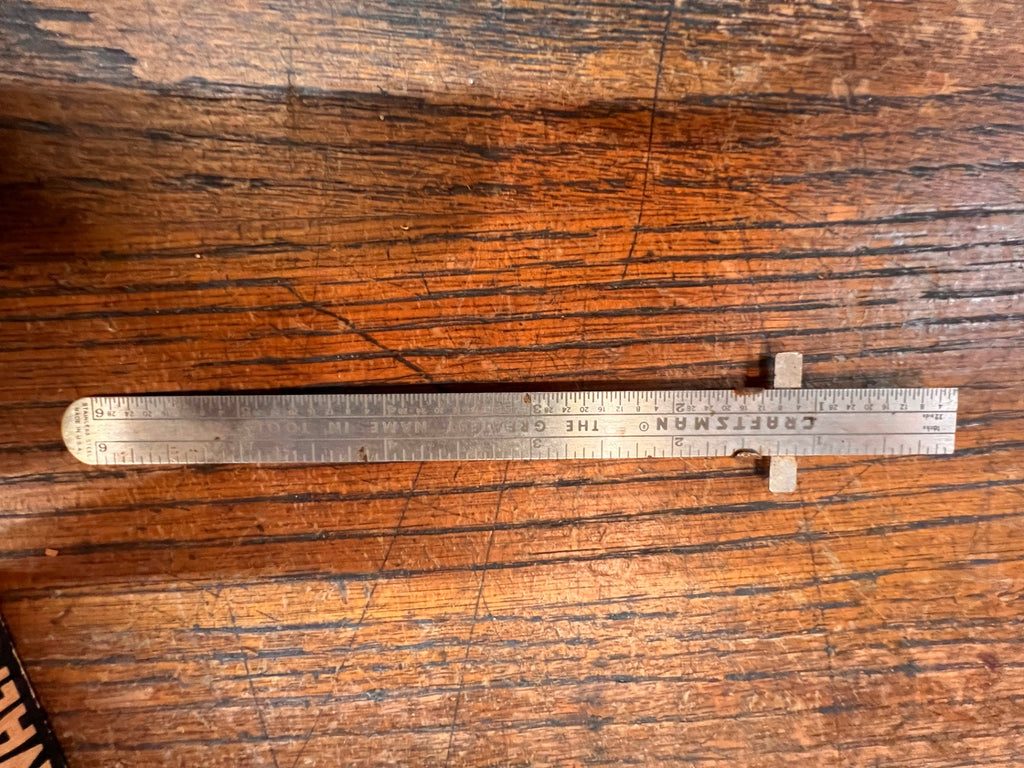 Vintage Craftsman No. 4015 Center Finder / Steel Rule (6" Slide Rule)