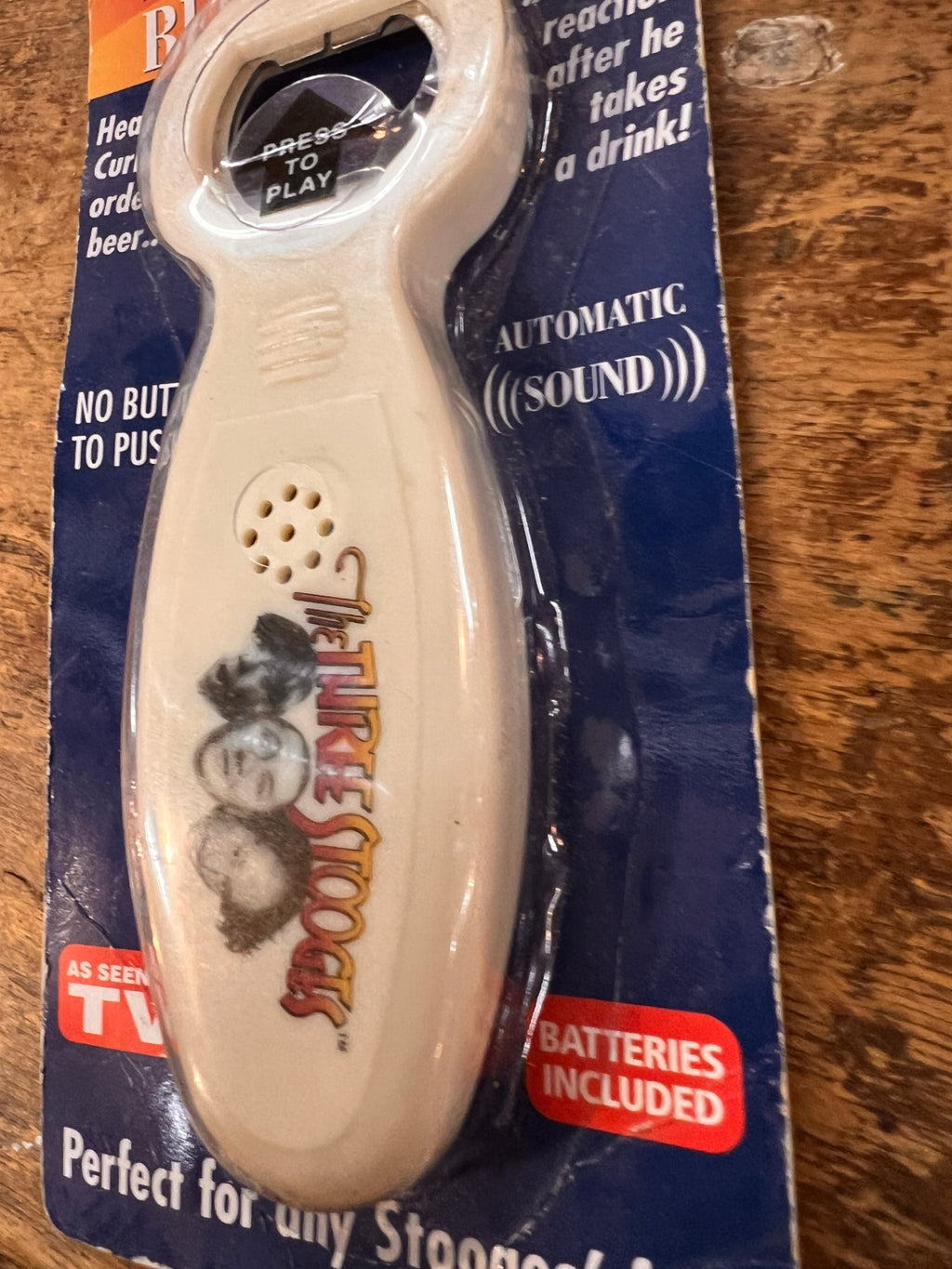 The Three Stooges Talking Beer Bottle Opener - 2003 Pacific Direct - NEW Sealed! As Seen On TV