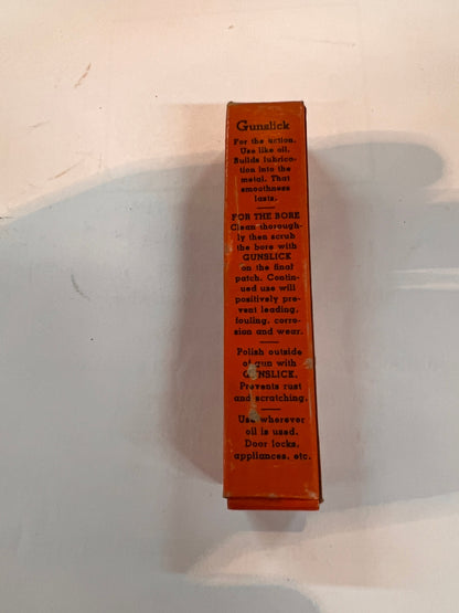 Vintage Gunslick Sportsman’s Lubricant Tube w/ Original Box – Anhydrous Graphite Gun Oil – 1950s Hunting Gear