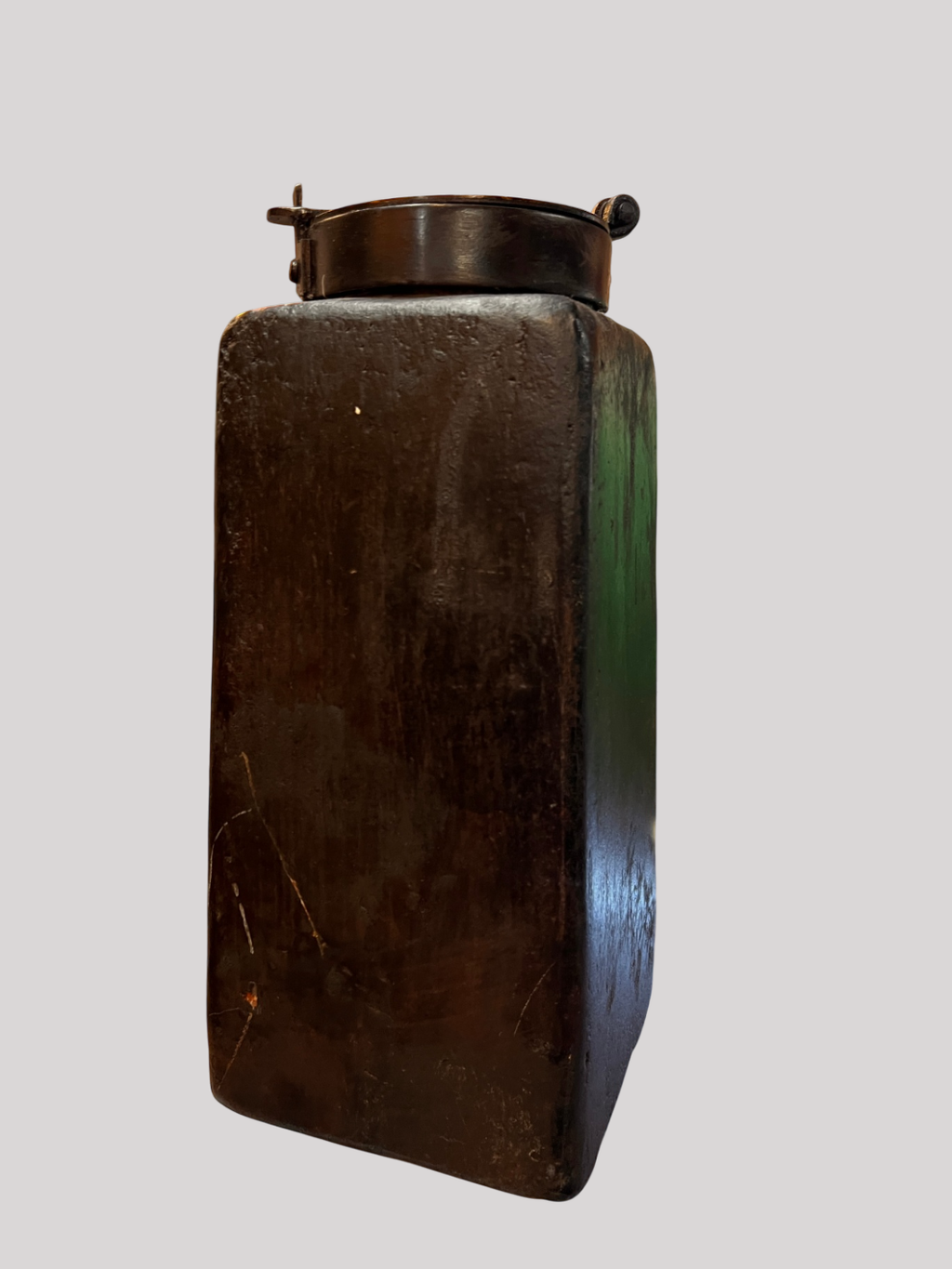 Dark Brown/Black Wood Large Canister
