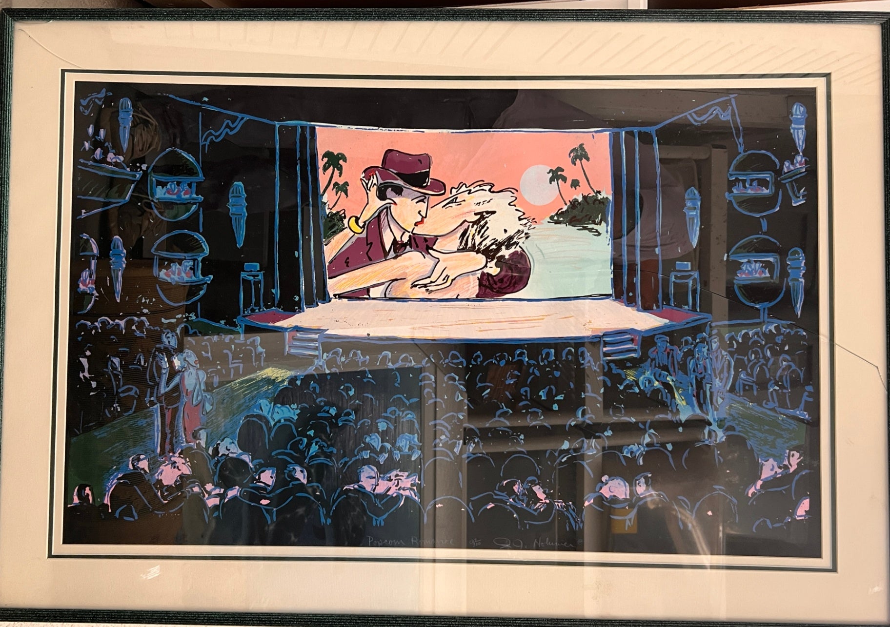 R. J. Hohimer Limited Edition Serigraph – Jazz & Theater Scene – Signed – Pop Art Expressionism – Framed