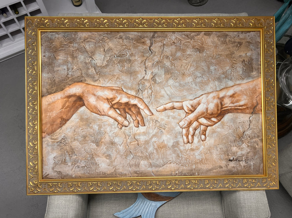 “Creation of Adam” Inspired Artwork by W. Harris