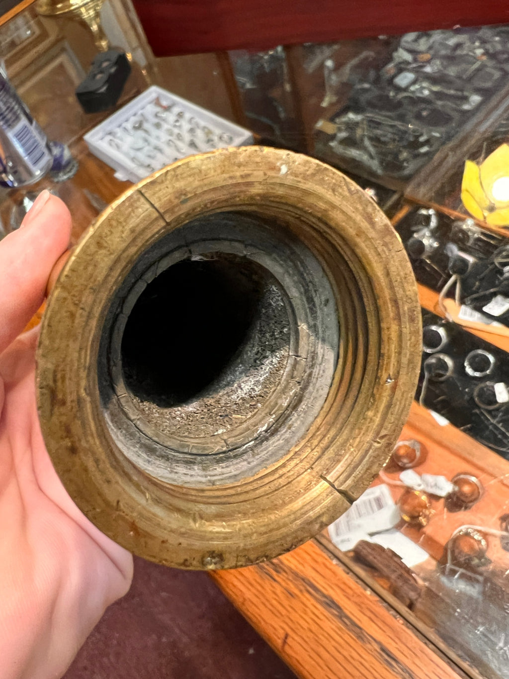 Antique Brass Fire Hose Nozzle – Smooth Bore Straight Stream, Early 20th Century